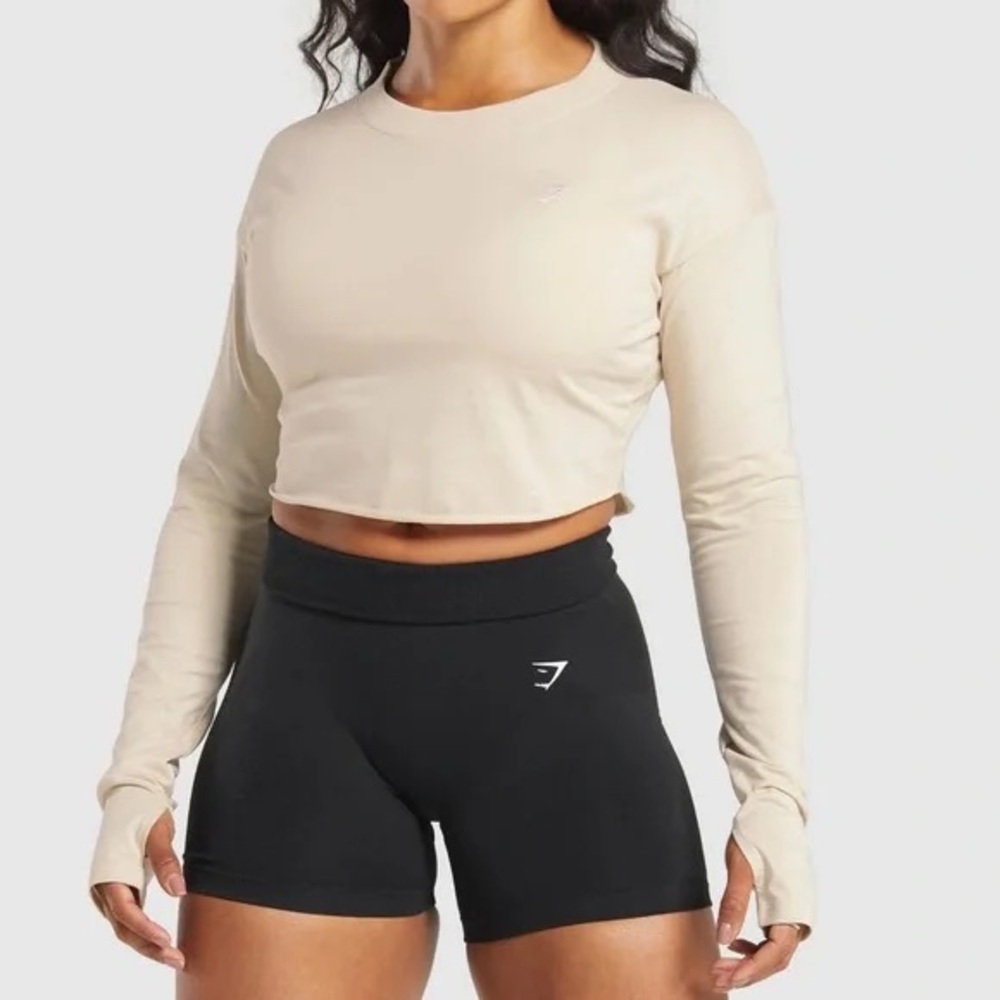 Gymshark lifting long sleeve crop top size M